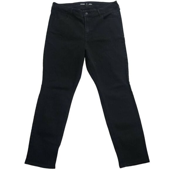 Old Navy Women's Size 16 Short Black High Rise Straight Jeans - Picture 1 of 6